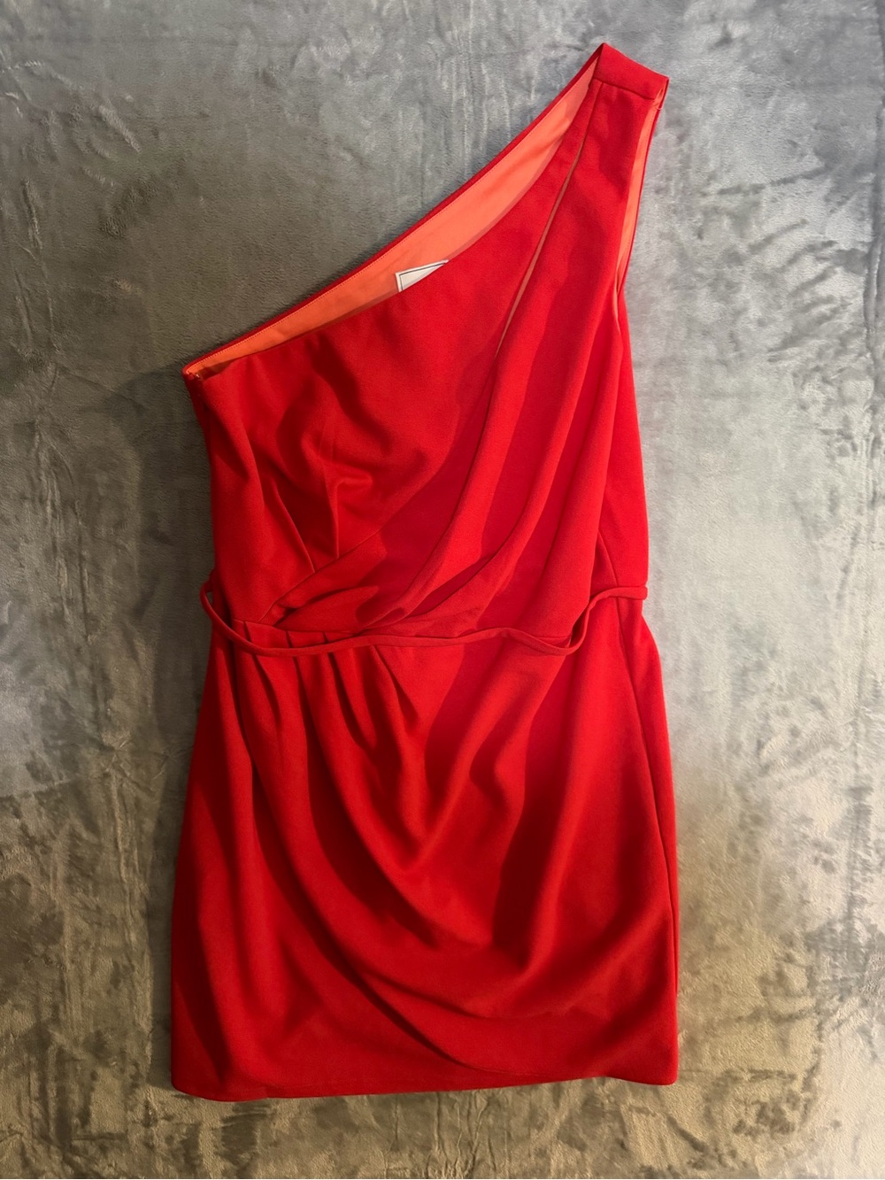 Elegant One-Shoulder Red Cocktail Dress